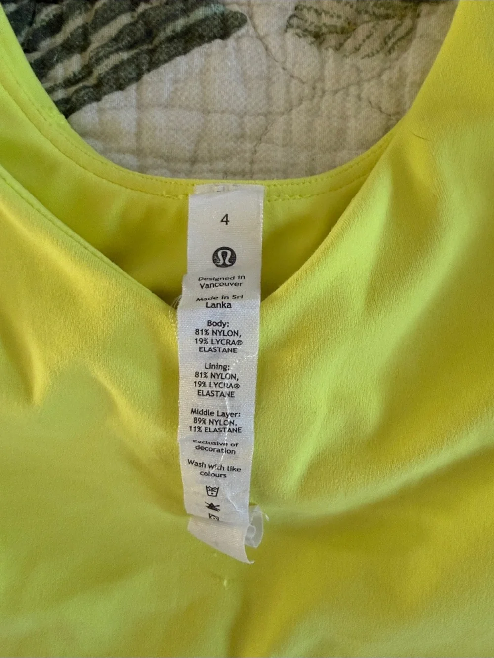 lululemon athletica Neon Yellow Tank Top